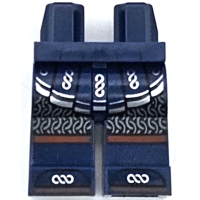 LEGO láb mintával (viking), sötétkék (104788)
