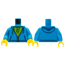 LEGO felsőtest cipzáros pulóver és csíkos póló mintával, sötét azúrkék (76382) LEGO felsőtest cipzáros pulóver és csíkos póló mintával, sötét azúrkék (76382)
