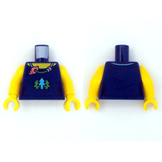 LEGO felsőtest fenyőfa mintás ruha és nyaklánc mintával, sötétkék (76382) LEGO felsőtest fenyőfa mintás ruha és nyaklánc mintával, sötétkék (76382)
