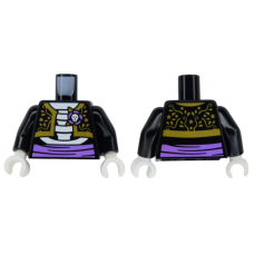 LEGO felsőtest csontváz, öv és arany díszítésű mellény mintával, fekete (76382) LEGO felsőtest csontváz, öv és arany díszítésű mellény mintával, fekete (76382)