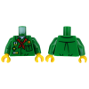 LEGO felsőtest cserkész ruha (piros sál, jelvény) mintával, zöld (76382)