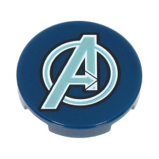 LEGO csempe kerek 2x2 Bosszúállók/Avengers logó mintával, sötétkék (116215) LEGO csempe kerek 2x2 Bosszúállók/Avengers logó mintával, sötétkék (116215)