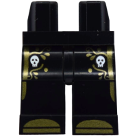 LEGO láb csontvázfej és arany mintás nadrág mintával, fekete (73200)