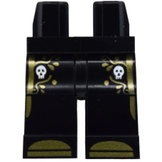 LEGO láb csontvázfej és arany mintás nadrág mintával, fekete (73200) LEGO láb csontvázfej és arany mintás nadrág mintával, fekete (73200)