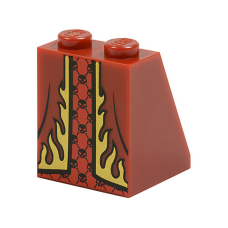 LEGO tetőelem 65°-os 2x2x2 szoknya mintával, sötétpiros (19219)