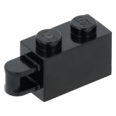 LEGO kocka 1x2 egyik oldalán fogantyúval, fekete (34816)