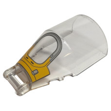 Eredeti, új LEGO szélvédő 6x4x2 egyik végén fogantyúval mintával (SW), átlátszó (105303) - speciális jármű alkatrész