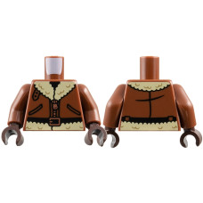 LEGO felsőtest prémes kabát mintával, vörösesbarna (76382)