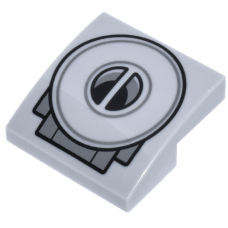 LEGO tetőelem íves 2x2 mintával (SW), világosszürke (15068pb603)