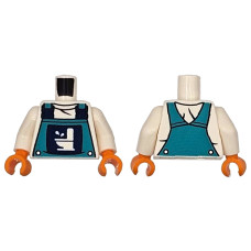 LEGO felsőtest WC mintás overall mintával, fehér (76382)