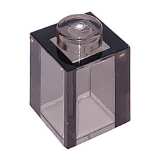 LEGO kocka 1x1, átlátszó fekete (3005)