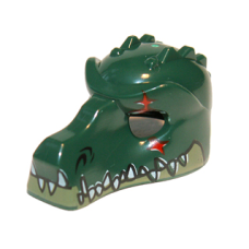 Eredeti, új LEGO maszk krokodil maszk mintás, sötétzöld (12834) - stílusos fejfedő a minifiguráknak