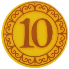 Eredeti, új LEGO csempe kerek 2×2 pénzérme mintával, sárga (113049) - igényes elem a részletgazdag alkotásokhoz