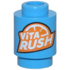 LEGO henger 1x1 'Vita Rush' logó mintával, sötét azúrkék (105566)