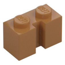 LEGO kocka 1x2 oldalán bevágással, középsötét testszínű (4216)