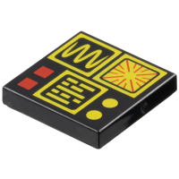 LEGO csempe 2×2 képernyő mintával, fekete (111095)