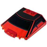 LEGO szélvédő 6×6×1 1/3 íves fekete mintával (SW), átlátszó piros (100507)