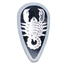 LEGO ovális pajzs Vladek skorpió mintával, világosszürke (2586px18)