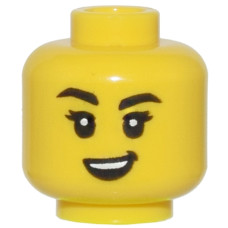 LEGO női fej mosolygó arc mintával, sárga (103210)