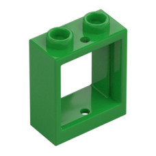 Eredeti, új LEGO ablakkeret 1×2×2, világoszöld (60592) - kiegészítő elem ajtókhoz és ablakokhoz