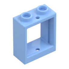 Eredeti, új LEGO ablakkeret 1×2×2, világoskék (60592) - kiegészítő elem ajtókhoz és ablakokhoz