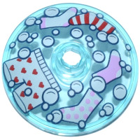 LEGO tál fordított 3×3 buborék, alsónadrág és zokni (mosógép) mintával, átlátszó világoskék (110410)