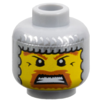 LEGO férfi fej viking harcos arc mintával, sárga (53979)