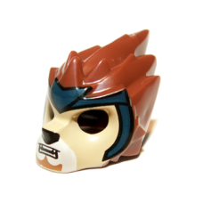 Eredeti, új LEGO maszk oroszlán maszk sötétkék mintás, vörösesbarna (13025) - stílusos fejfedő a minifiguráknak