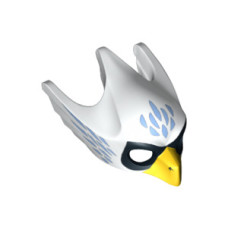 Eredeti, új LEGO maszk sas maszk fekete szem mintás, fehér (12852) - stílusos fejfedő a minifiguráknak