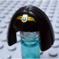 LEGO női haj félhosszú tiara mintával, fekete (97065)