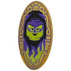 Eredeti, új LEGO ovális pajzs varázstükör mintával, gyöngyház arany (101979) - védelmi felszerelés minifigura sereg alkotásához