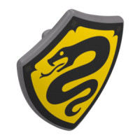 LEGO pajzs fekete kígyó sárga háttéren mintával, matt ezüst (112491)