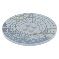 LEGO csempe kerek 8×8 tetején 4 db bütyökkel mintával, világosszürke  (69996)