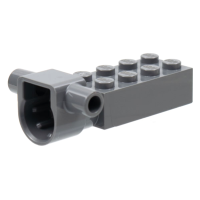 LEGO kocka 2×4 szakadózsinóros sínnel és foglalattal (Ninjago), sötétszürke (71100)