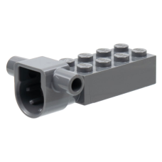 LEGO kocka 2×4 szakadózsinóros sínnel és foglalattal (Ninjago), sötétszürke (71100)