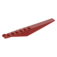 LEGO lapos csuklós elem 3×12 végén függőleges kettős villával szélein lehajló oldalakkal, sötétpiros (57906/53031)