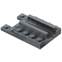 LEGO lapos elem 4×6 középen fogaskerék-pályával/indító alappal (Ninjago), sötétszürke (1979)