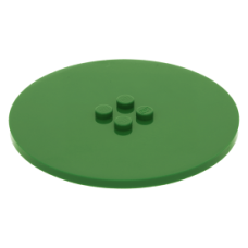 Eredeti, új LEGO csempe kerek 8×8 tetején 4 db bütyökkel, zöld (6177) - igényes elem a részletgazdag alkotásokhoz