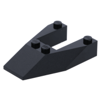 LEGO ék/szárny alakú tetőelem 6×4 kivágással és bütykökkel, fekete (6153)