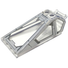 Eredeti, új LEGO szélvédő 8×4×2 egyik végén fogantyúval mintával (SW), átlátszó (104530) - speciális jármű alkatrész