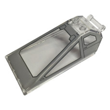 Eredeti, új LEGO szélvédő 8×4×2 egyik végén fogantyúval mintával (SW), átlátszó (105302) - speciális jármű alkatrész