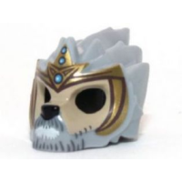 LEGO maszk oroszlán maszk korona mintás, világosszürke (13041)