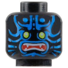 LEGO fej festett arc mintával (Ninjago), fekete (11829)