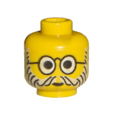 LEGO férfi fej szemüveg és szakáll mintával, sárga (3626) LEGO férfi fej szemüveg és szakáll mintával, sárga (3626)