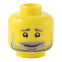 LEGO férfi fej szakáll mintával, sárga (78583)
