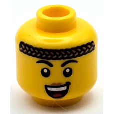 LEGO női fej nevető arc és fonott fejpánt mintával, sárga (104507) LEGO női fej nevető arc és fonott fejpánt mintával, sárga (104507)