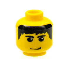 LEGO férfi fej fekete haj mintával, sárga (44749) LEGO férfi fej fekete haj mintával, sárga (44749)