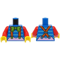 LEGO felsőtest csíkos póló, csokornyakkendő és nadrágtartó mintával, kék (76382)