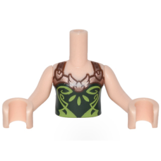 LEGO Friends felsőtest női ruha mintával, világos testszínű (92456)