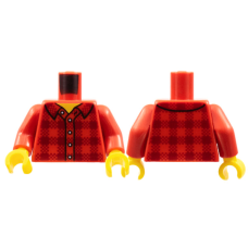 LEGO felsőtest kockás flanel ing mintával, piros (76382)
